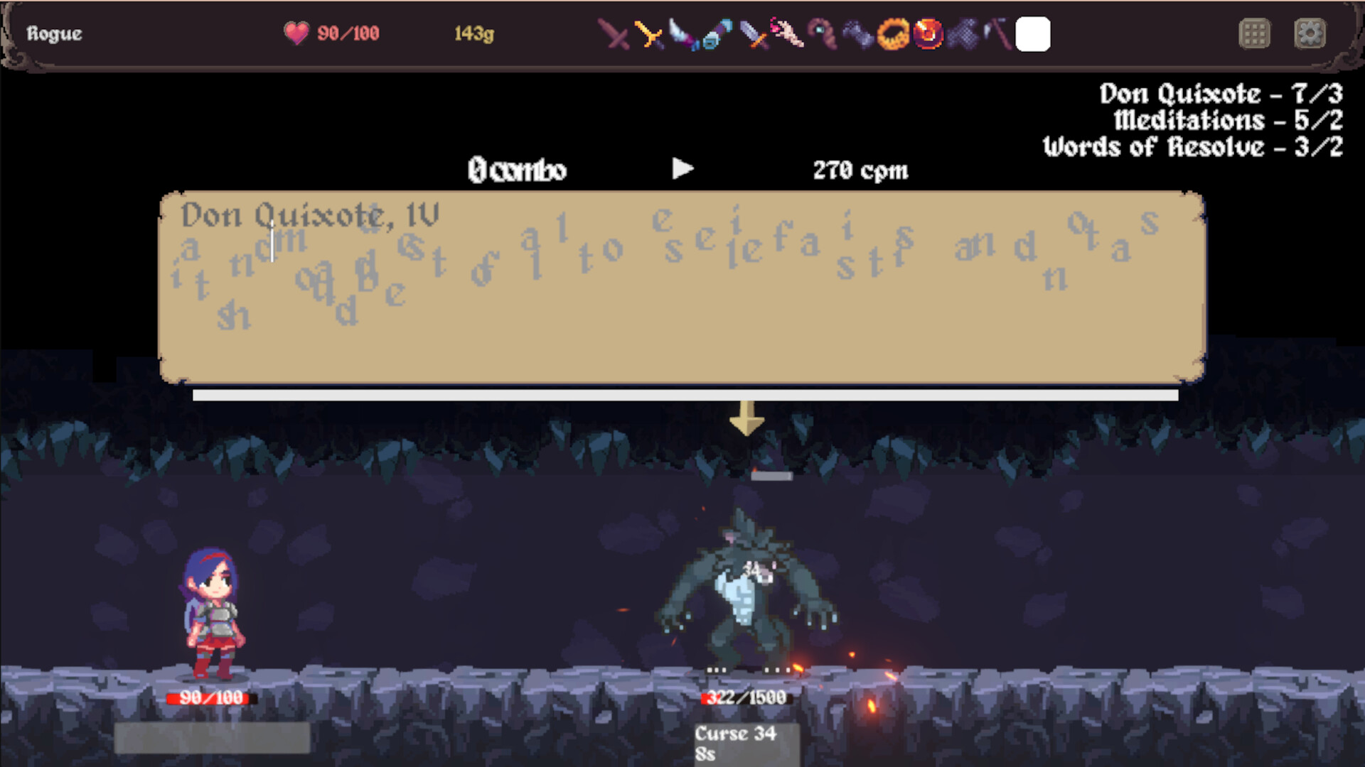 Clack and Slash: Typing Roguelike screenshot 2