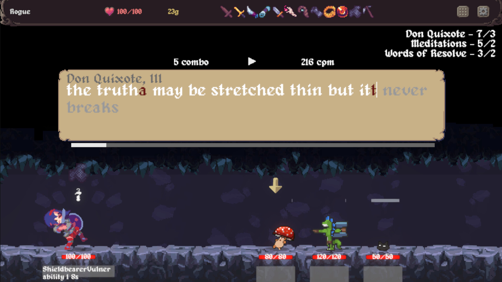 Clack and Slash: Typing Roguelike screenshot 5