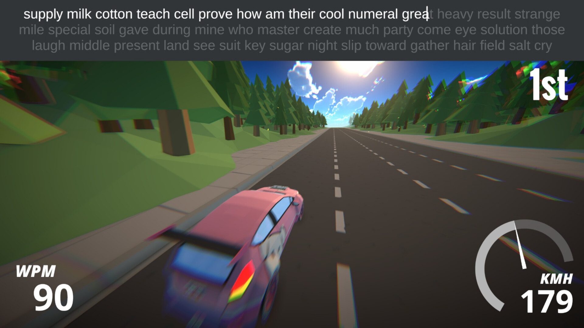 Typing Drag Racer screenshot 1