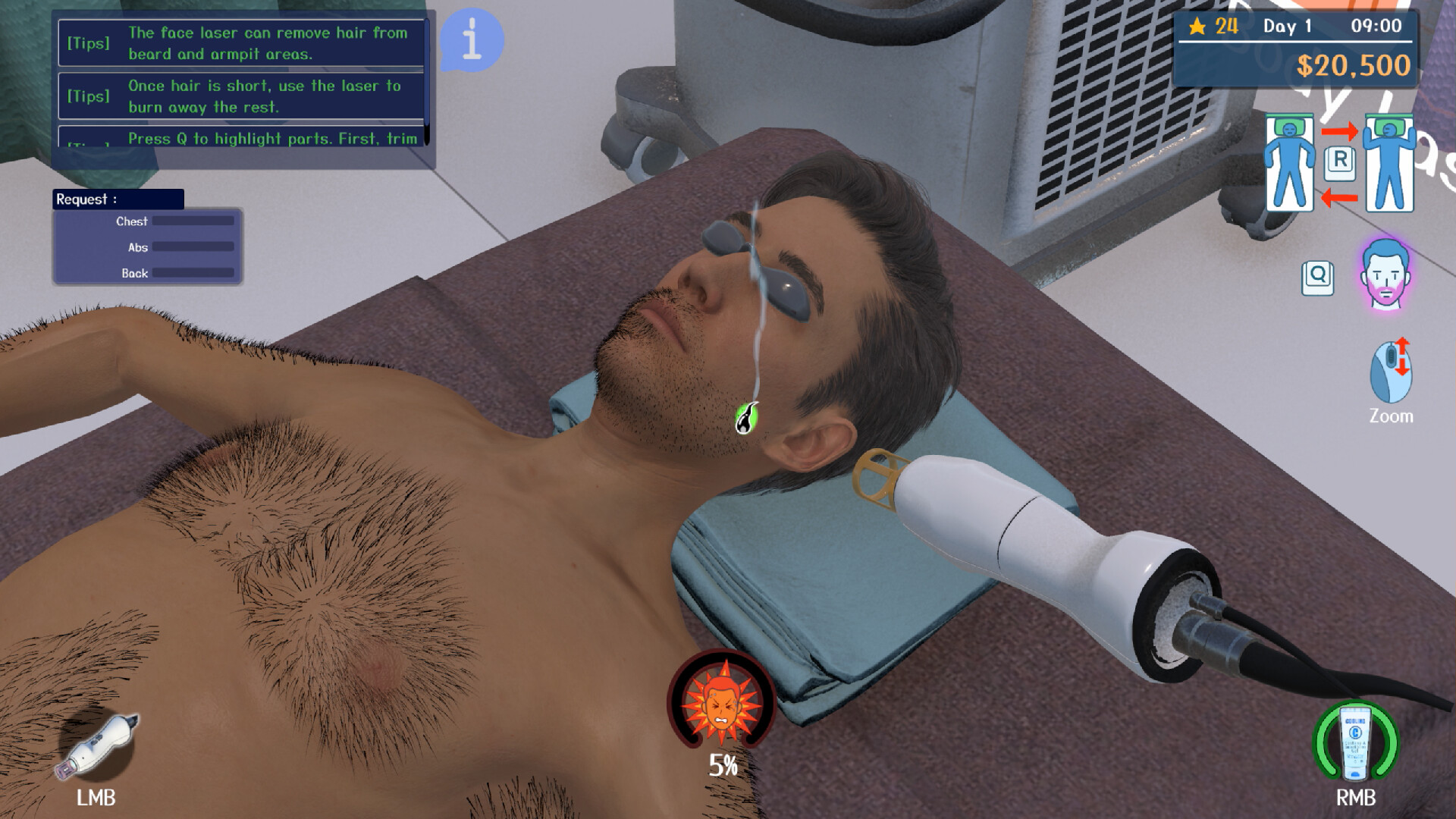 Hair Removal Salon Simulator screenshot 2