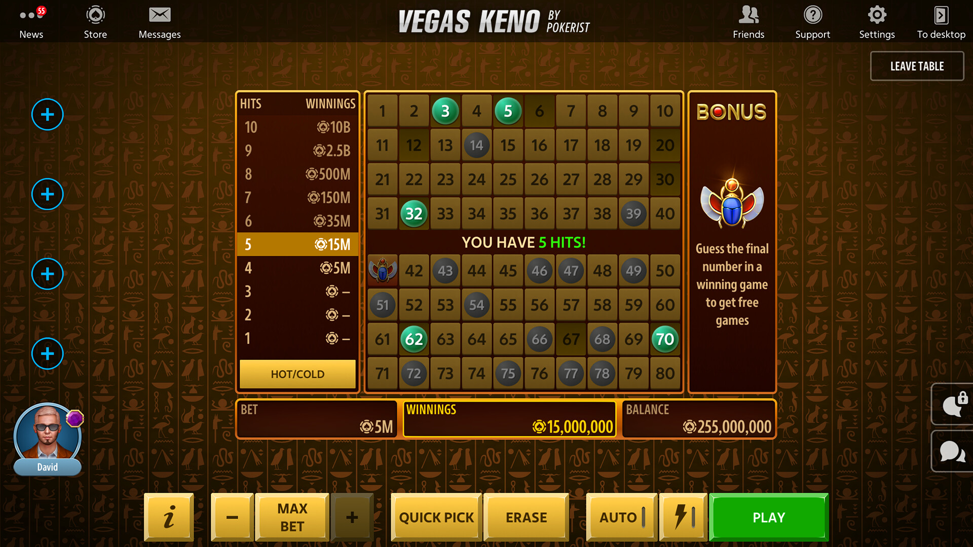 Vegas Keno by Pokerist screenshot 2