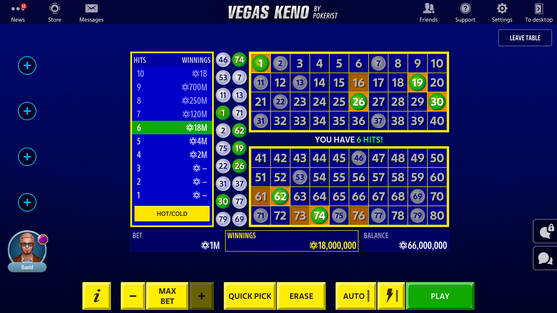 Vegas Keno by Pokerist screenshot 1