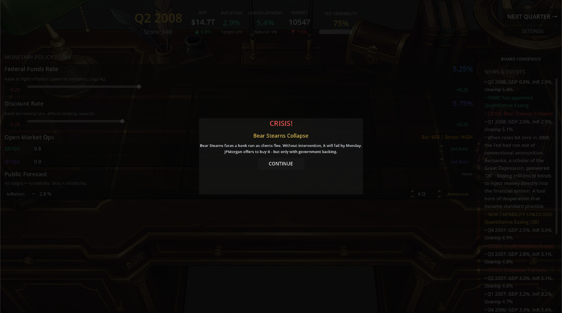 Federal Reserve Simulator screenshot 15