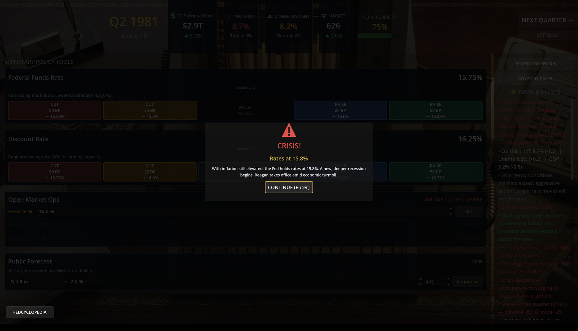 Federal Reserve Simulator screenshot 9