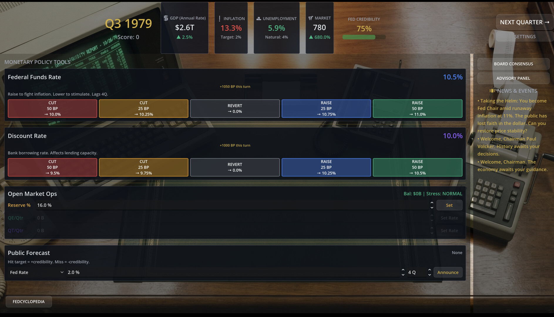 Federal Reserve Simulator screenshot 24