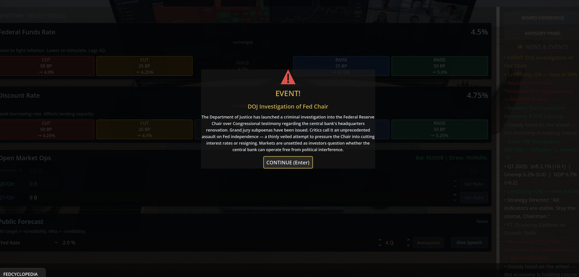 Federal Reserve Simulator screenshot 10