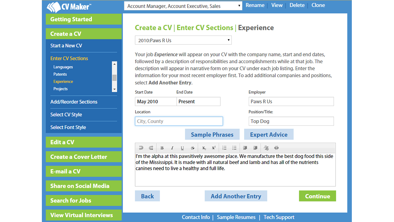 CV Maker for Windows screenshot 2