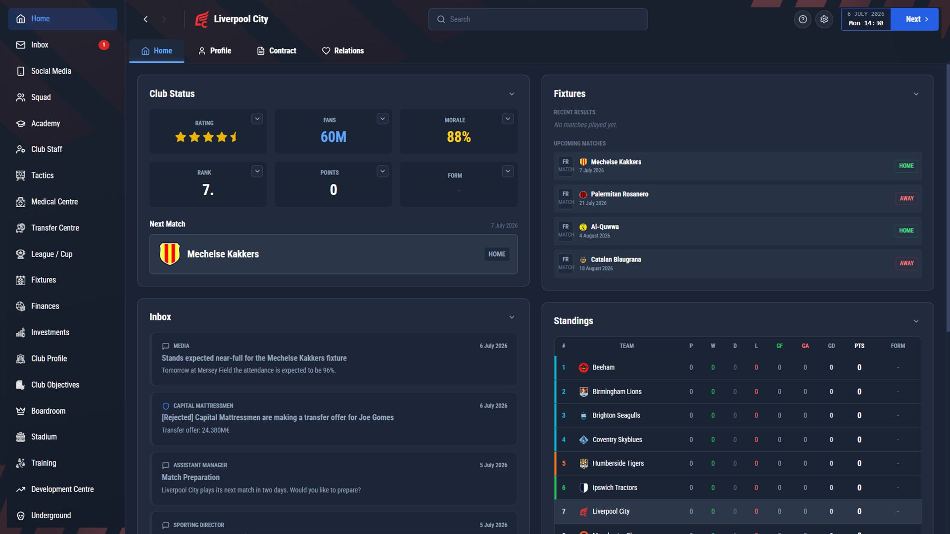 Pro Soccer Manager 27 screenshot 1
