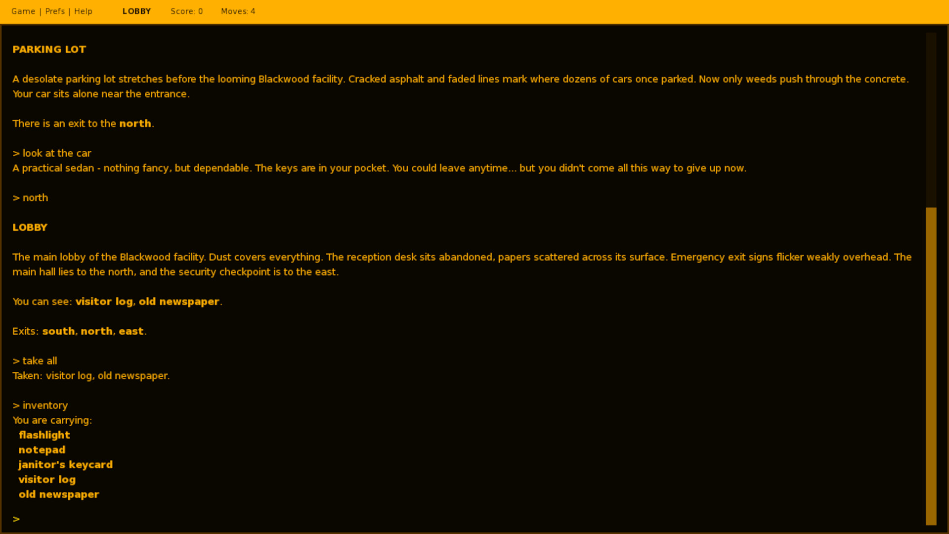 Terminal Tales: An Interactive Fiction Anthology screenshot 2