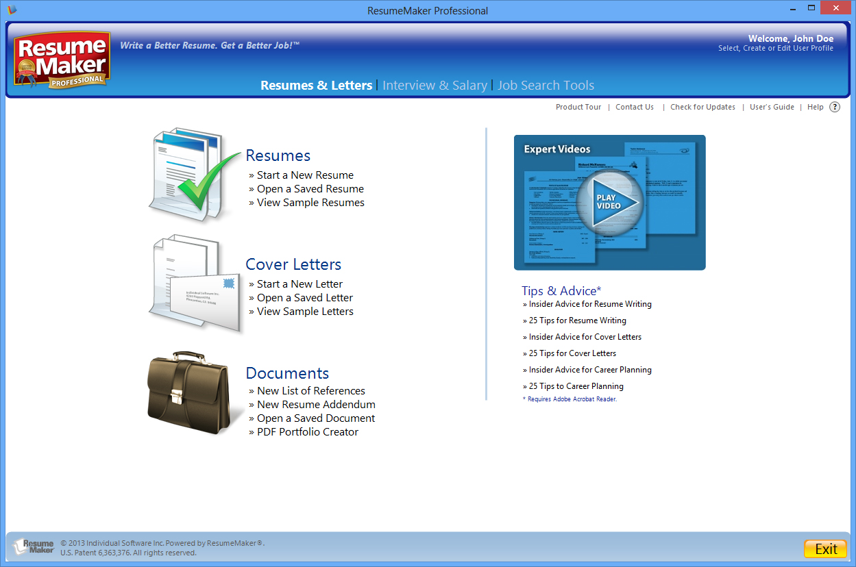 ResumeMaker® Professional Deluxe screenshot 1