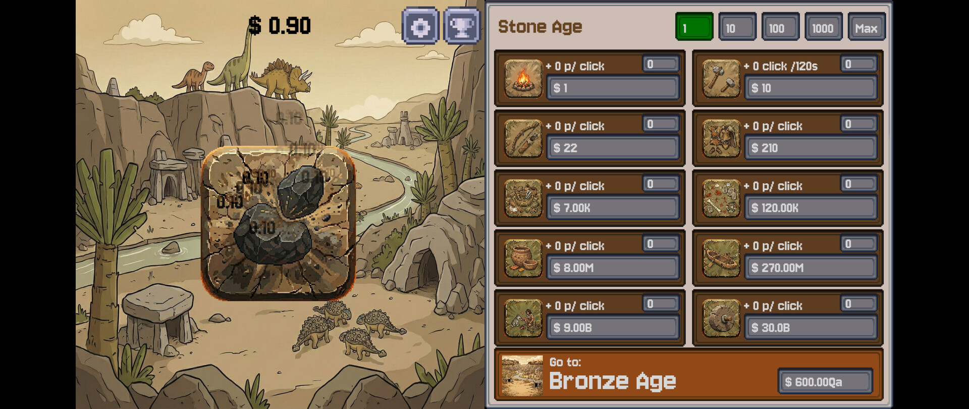Stone to Silicon - Idle Clicker screenshot 1