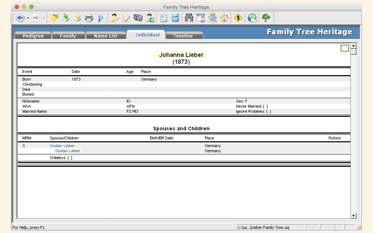 Family Tree Heritage Platinum 9 - Mac screenshot 7
