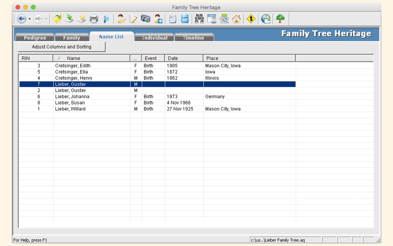 Family Tree Heritage Platinum 9 - Mac screenshot 8
