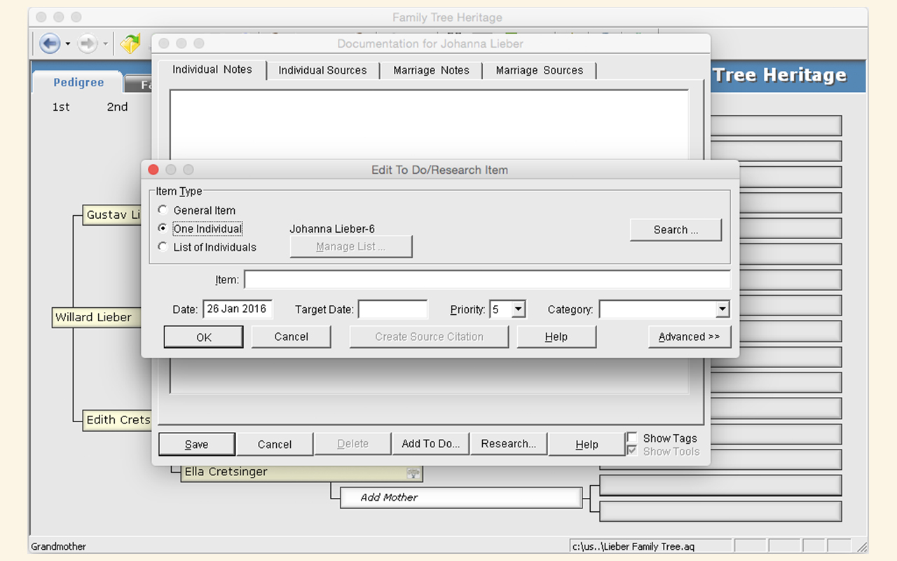 Family Tree Heritage Platinum 9 - Mac screenshot 2