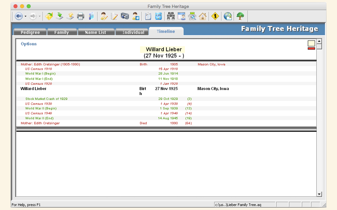 Family Tree Heritage Platinum 9 - Mac screenshot 4