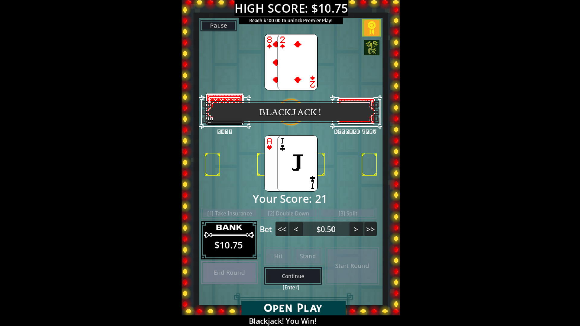 Blackjack 2D: Dealer's Gambit screenshot 1