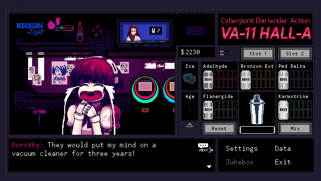 VA-11 Hall-A: Cyberpunk Bartender Action screenshot 1