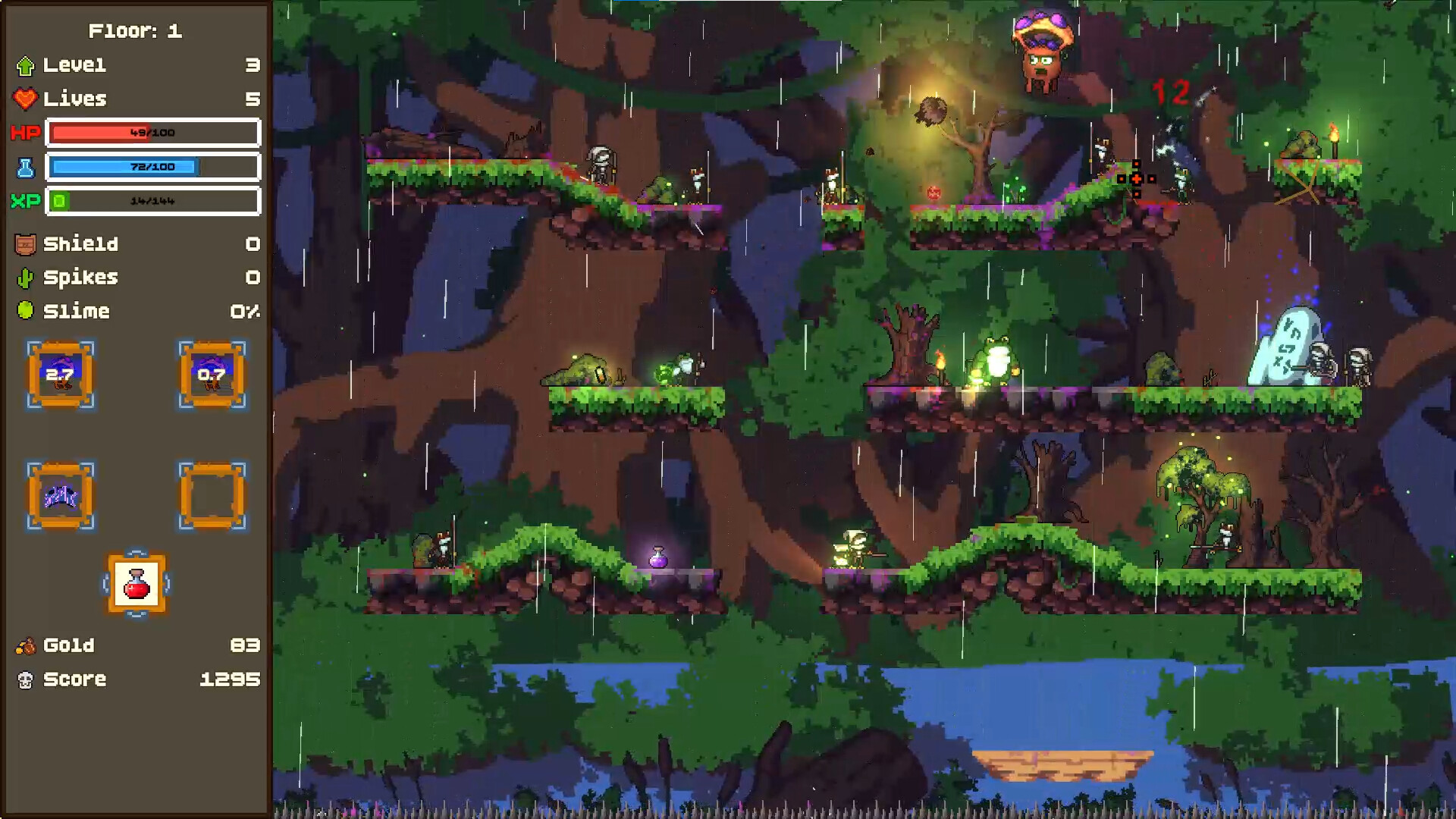Shroomanoid: breakout action roguelike screenshot 1