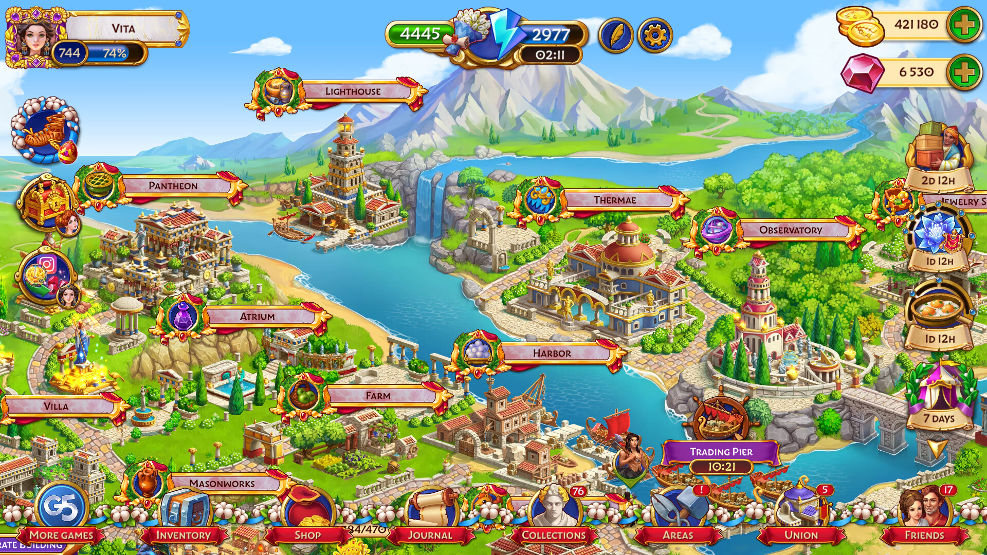 Jewels of Rome: Match-3 Game and City Builder screenshot 1