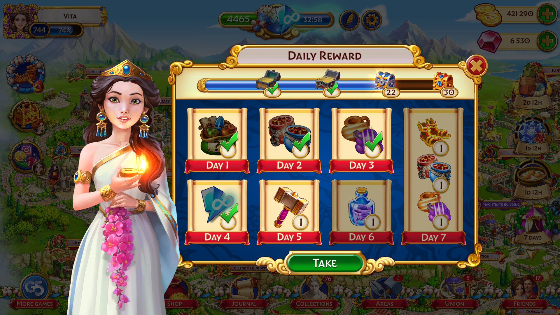 Jewels of Rome: Match-3 Game and City Builder screenshot 6