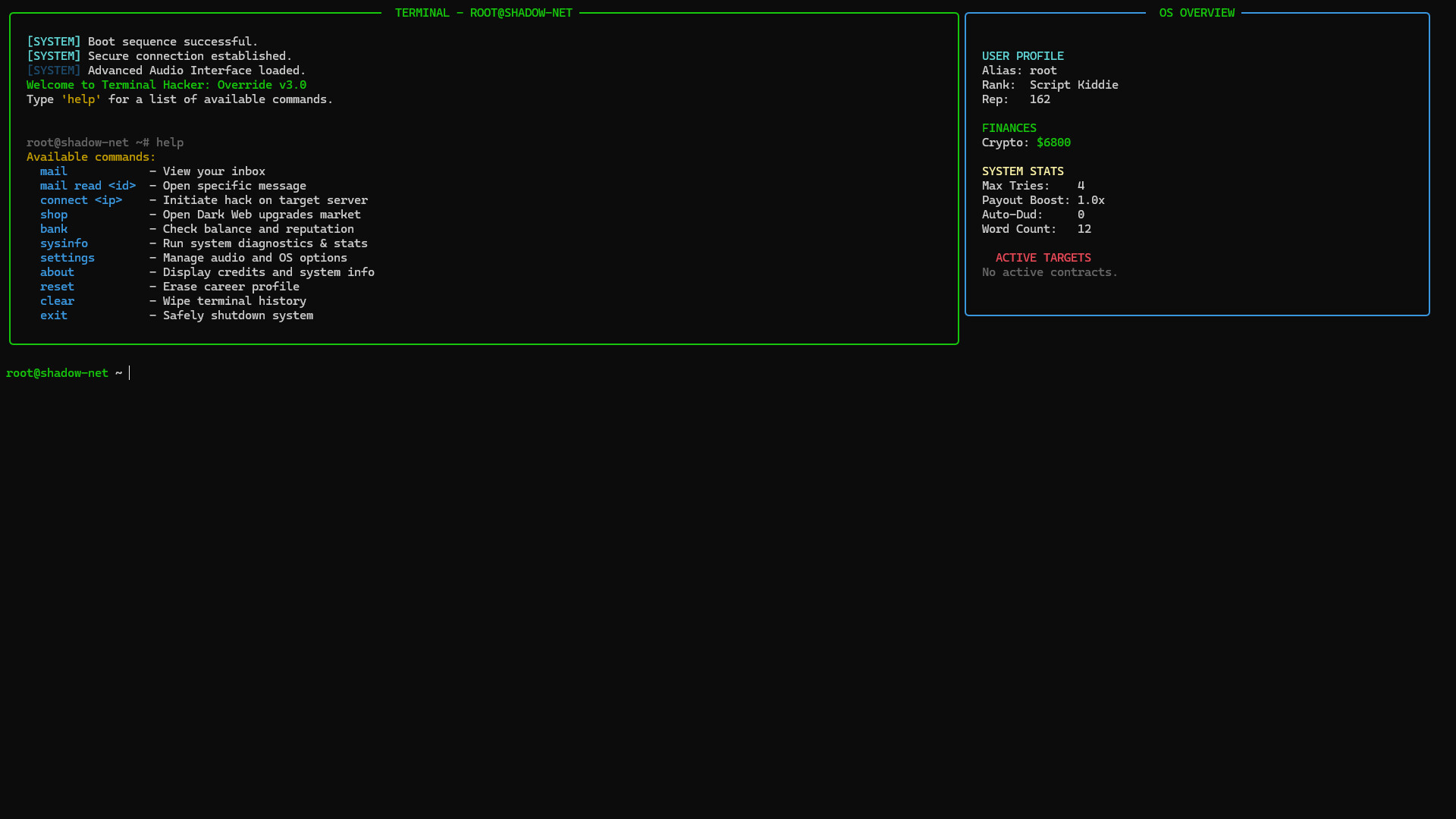 Terminal Hacker: Override screenshot 1