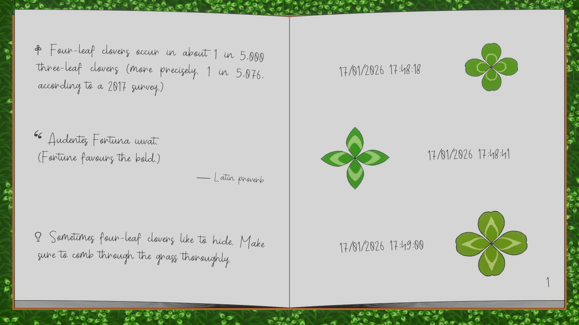 One in a Thousand: Clover Book screenshot 5