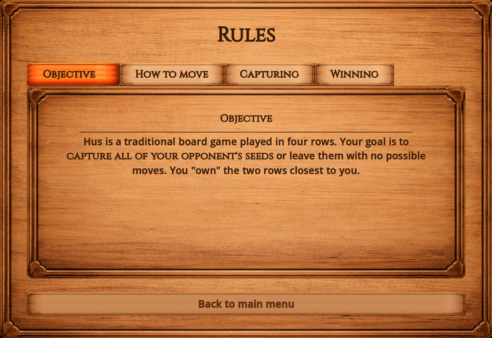 Hus: The 4-Row Mancala screenshot 4