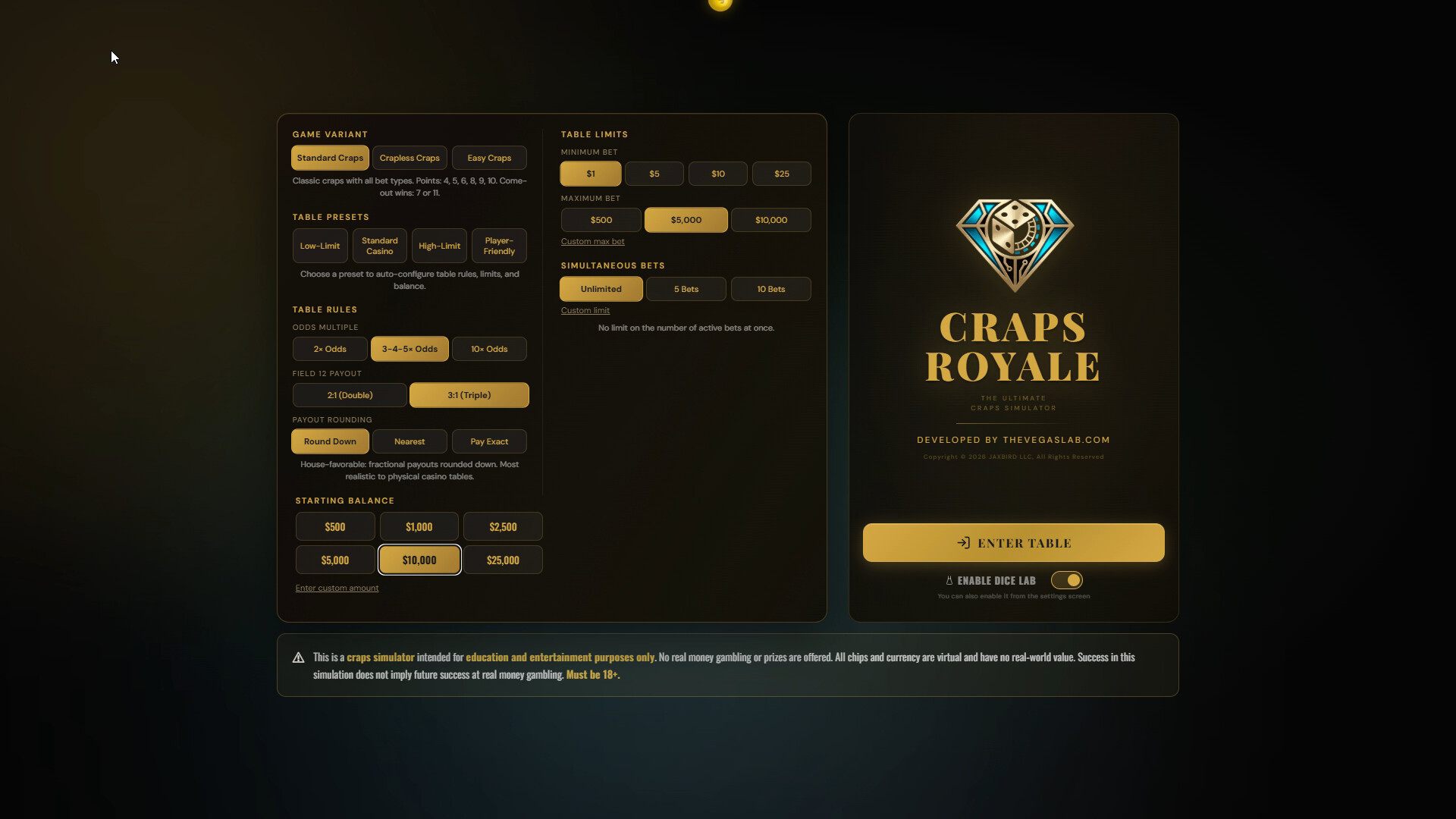Craps Royale: The Ultimate Craps Simulator screenshot 4