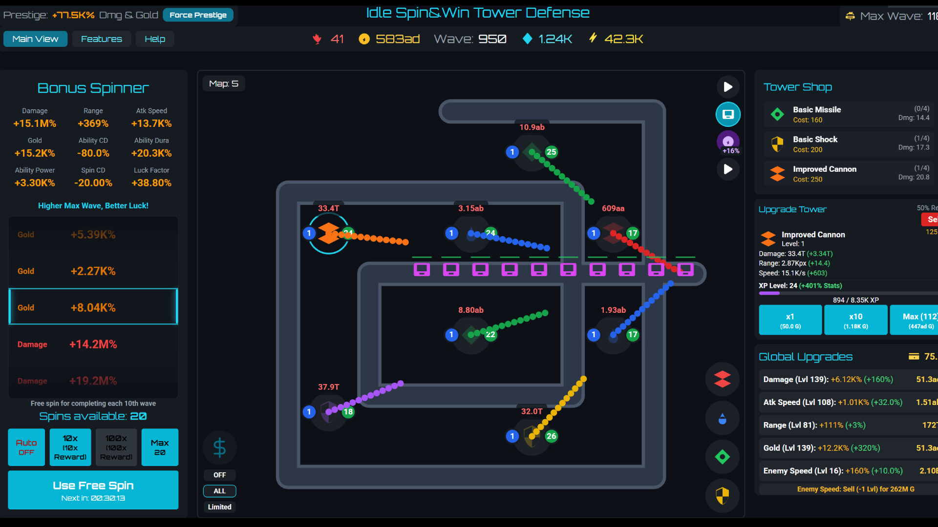 Idle Spin&Win Tower Defense screenshot 2