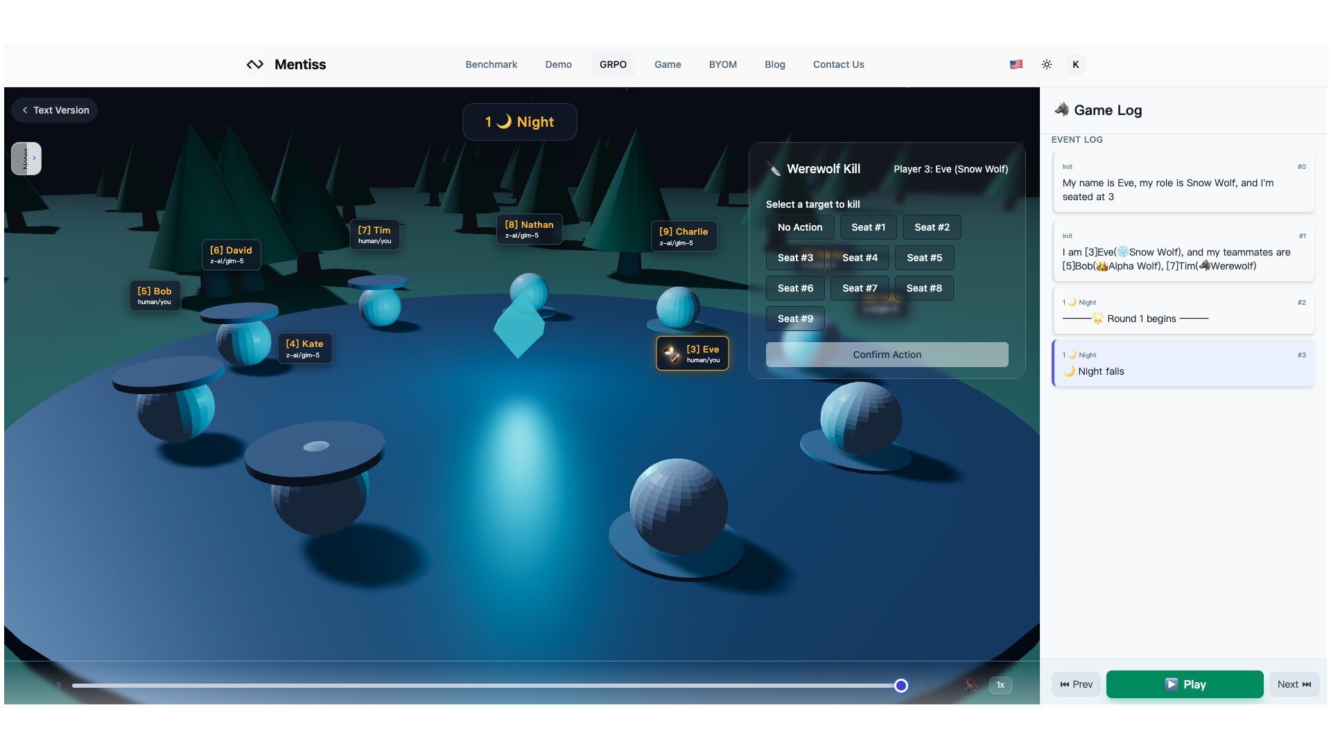 Mentiss Werewolf: Human vs AI screenshot 1