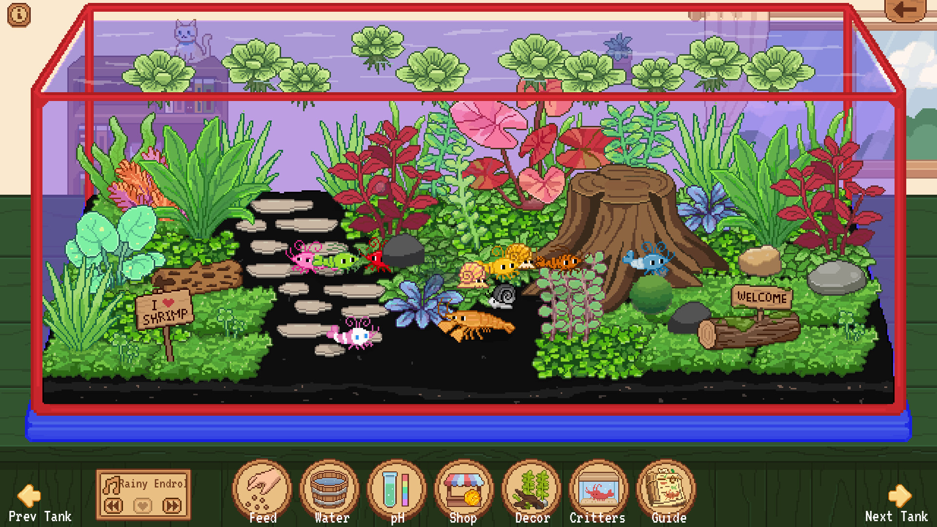 Tiny Glass Tank: Dwarf Shrimp and Friends screenshot 1