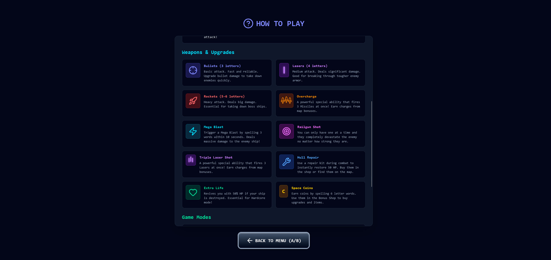 Word Space Blaster screenshot 1