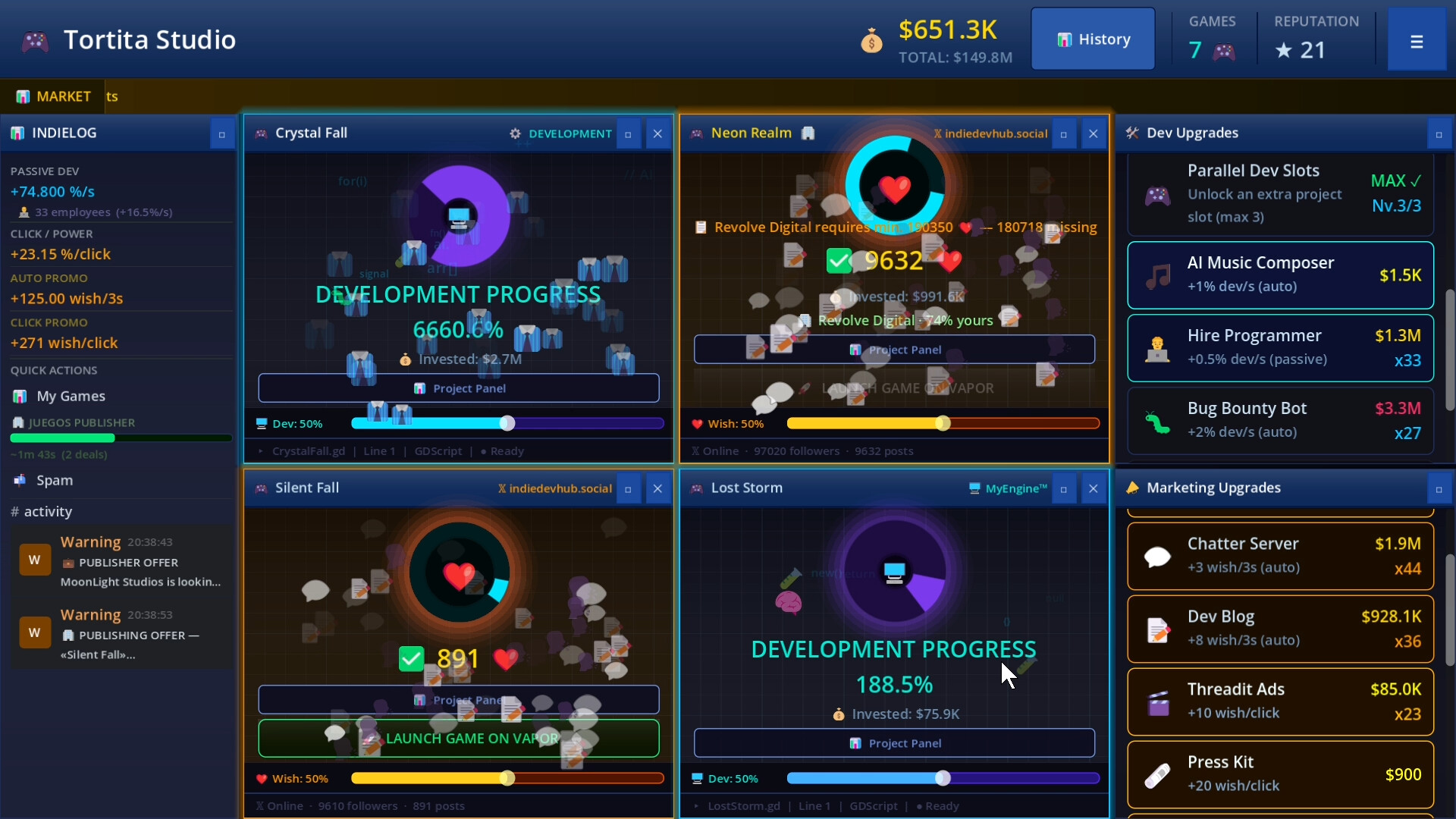 Game Dev Clicker Simulator screenshot 1