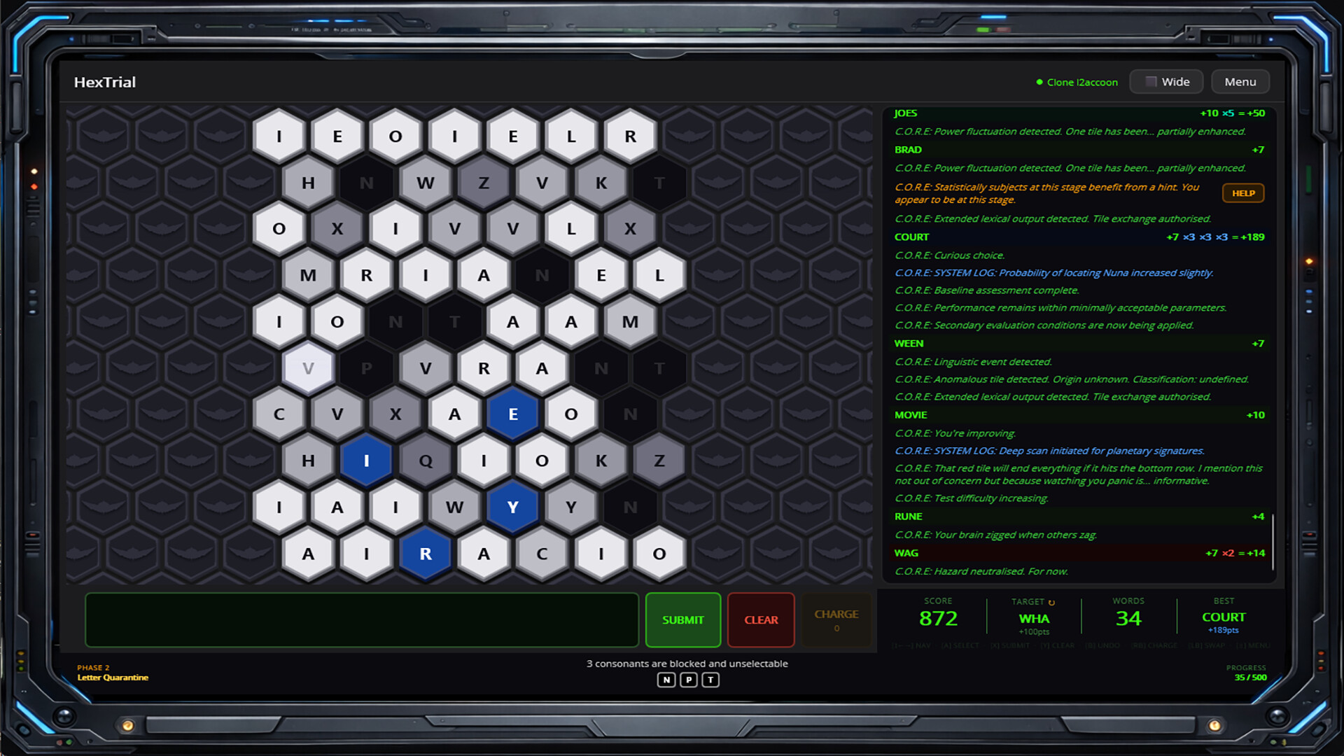 HexTrial A C.O.R.E. Cognitive Test screenshot 3