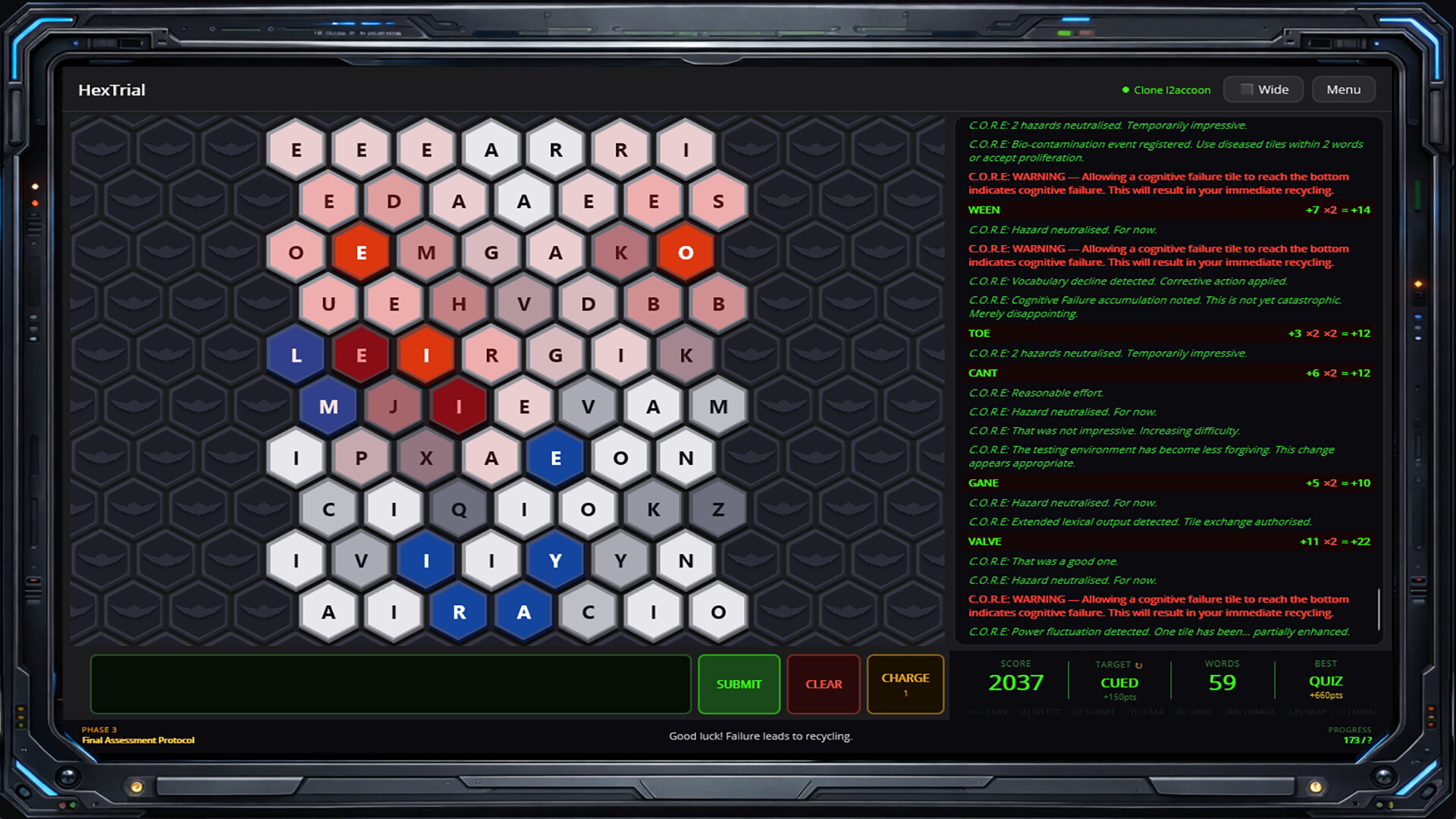 HexTrial A C.O.R.E. Cognitive Test screenshot 2