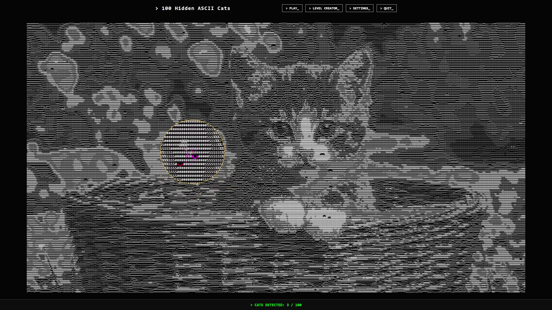 100 Hidden ASCII Cats screenshot 2