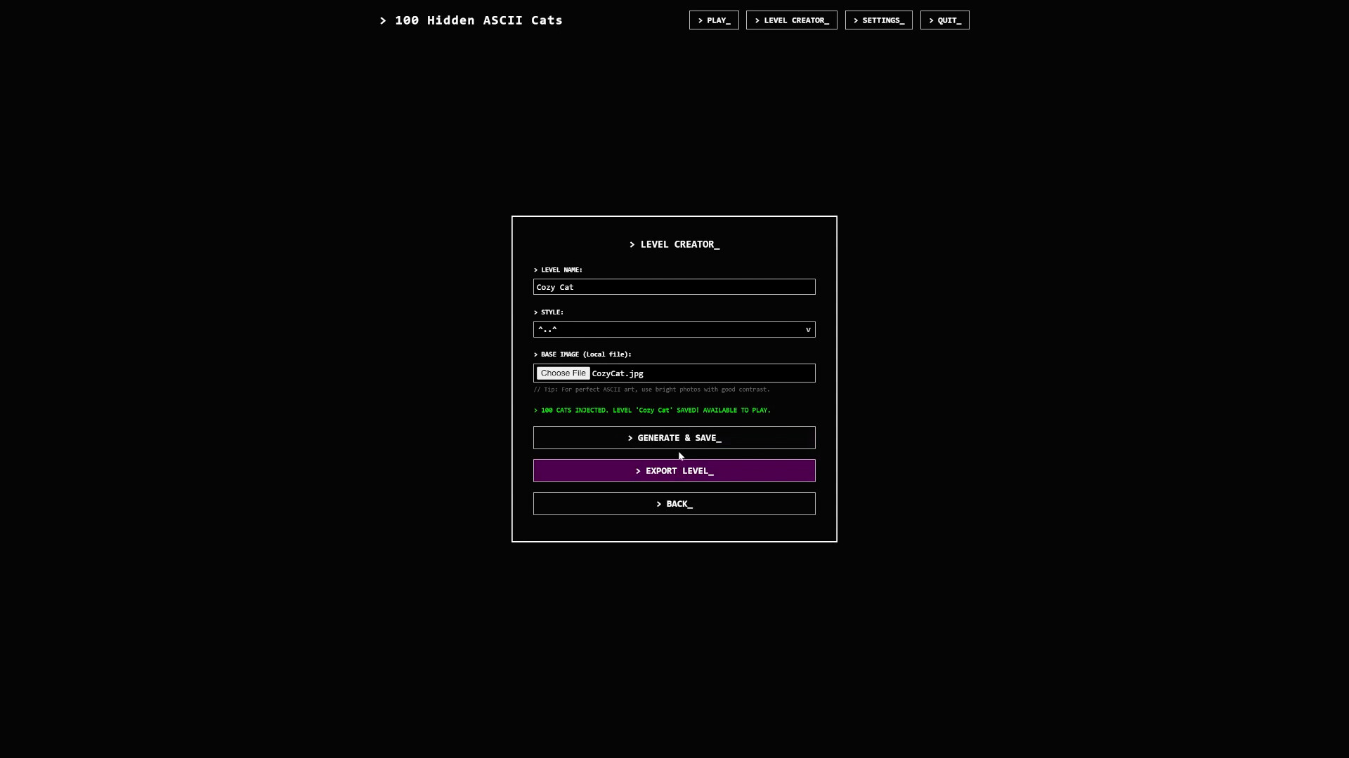 100 Hidden ASCII Cats screenshot 6