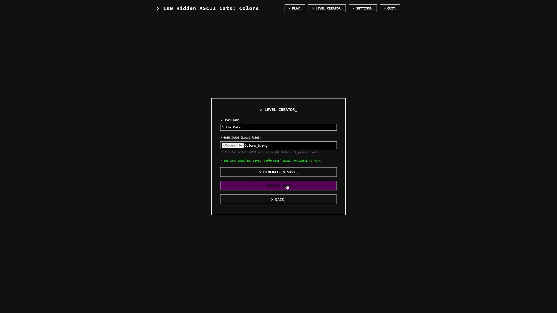 100 Hidden ASCII Cats: Colors screenshot 3