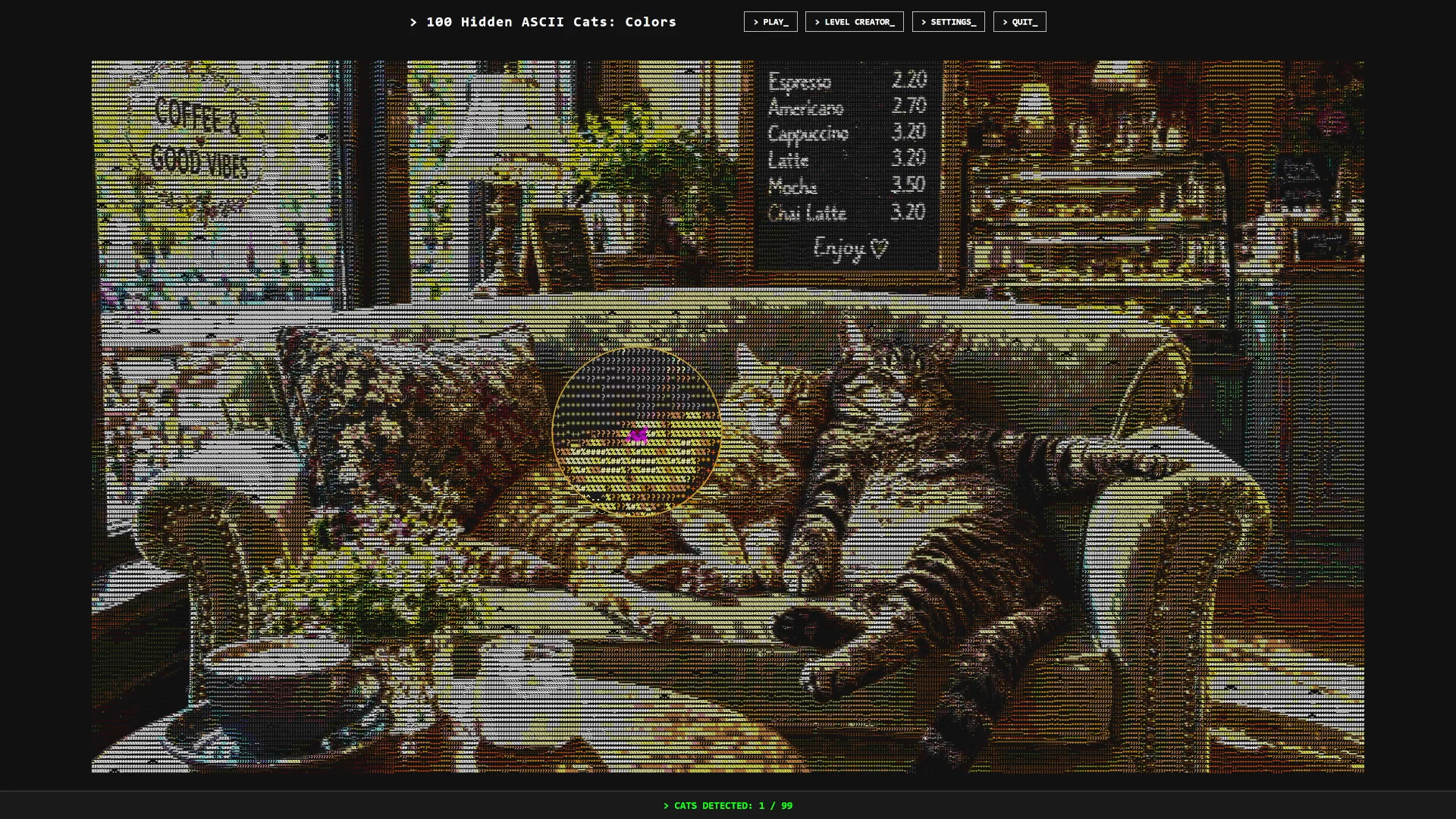 100 Hidden ASCII Cats: Colors screenshot 4