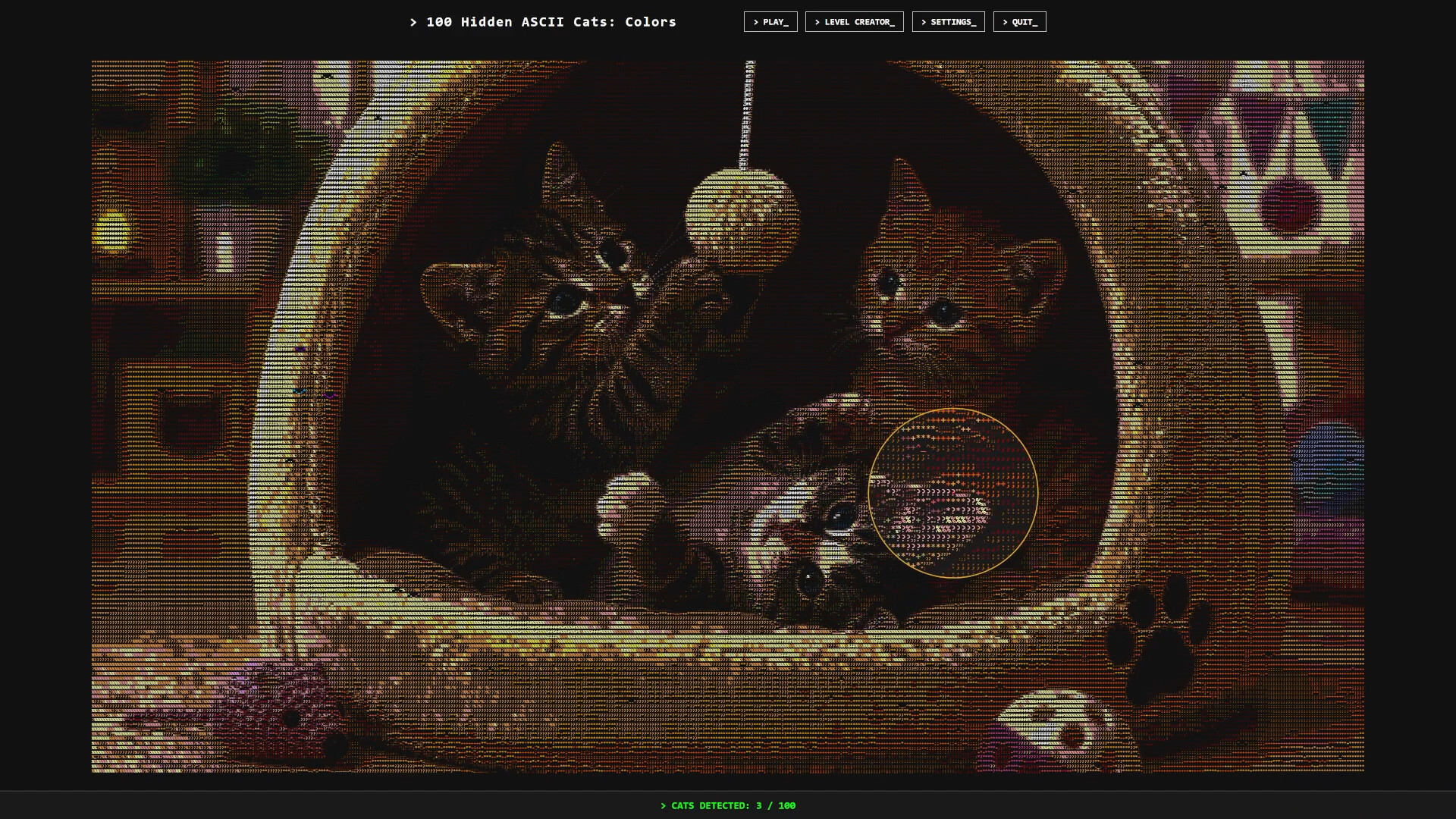 100 Hidden ASCII Cats: Colors screenshot 1