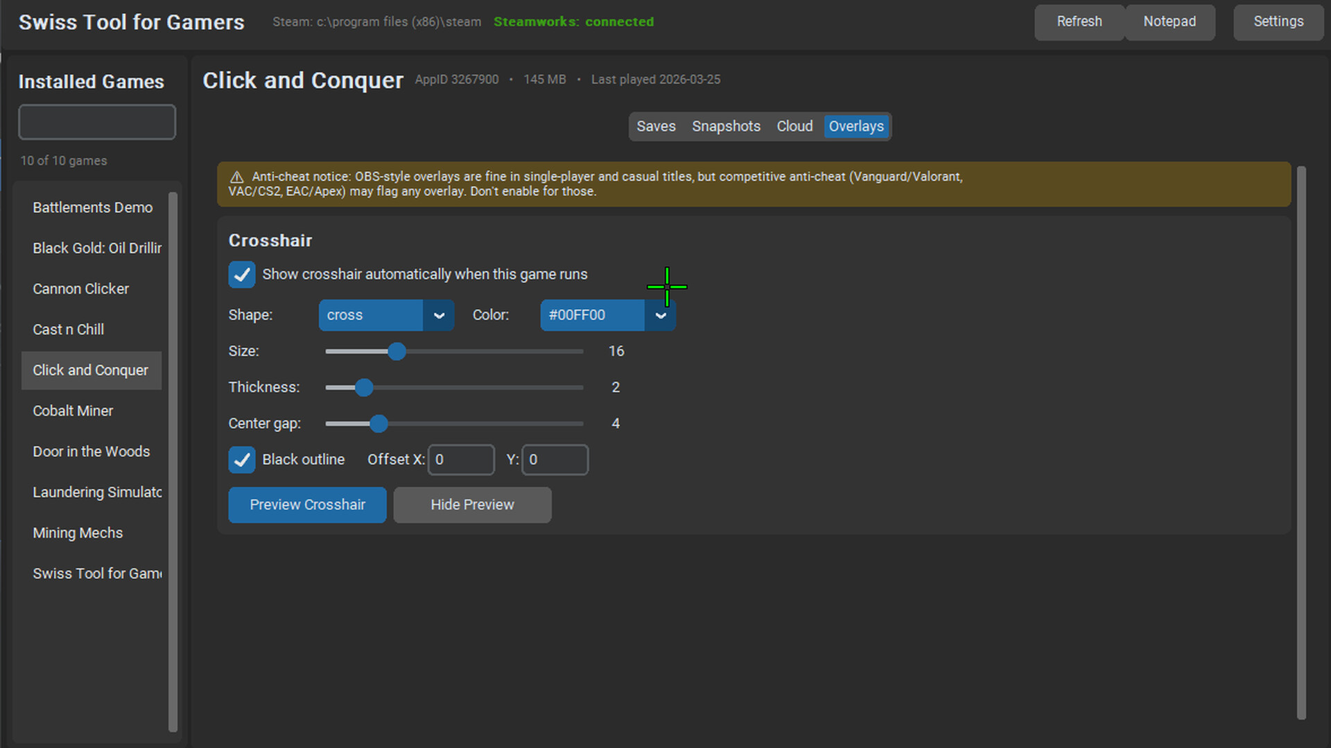 Swiss Tool for Gamers screenshot 4