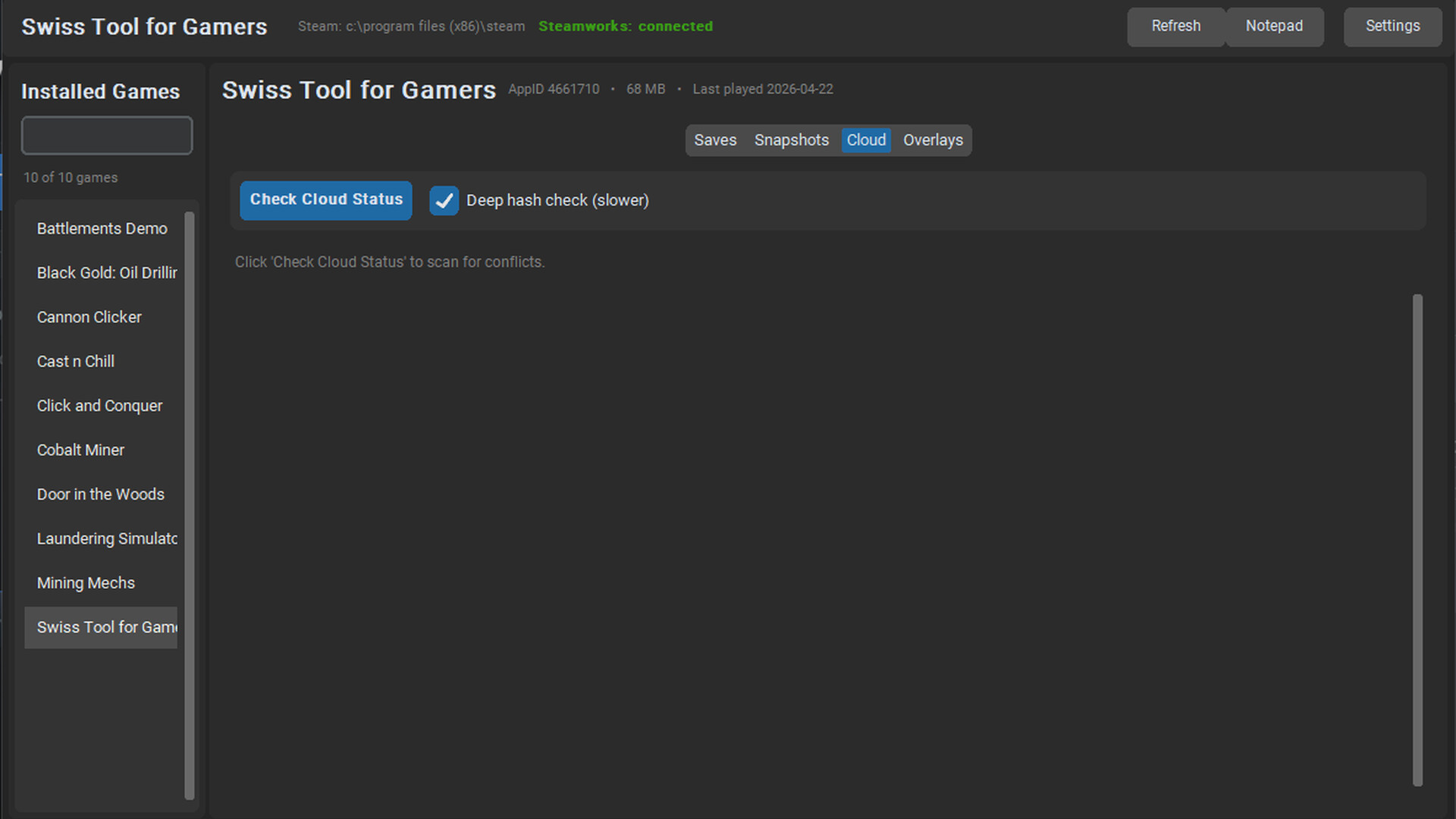 Swiss Tool for Gamers screenshot 1