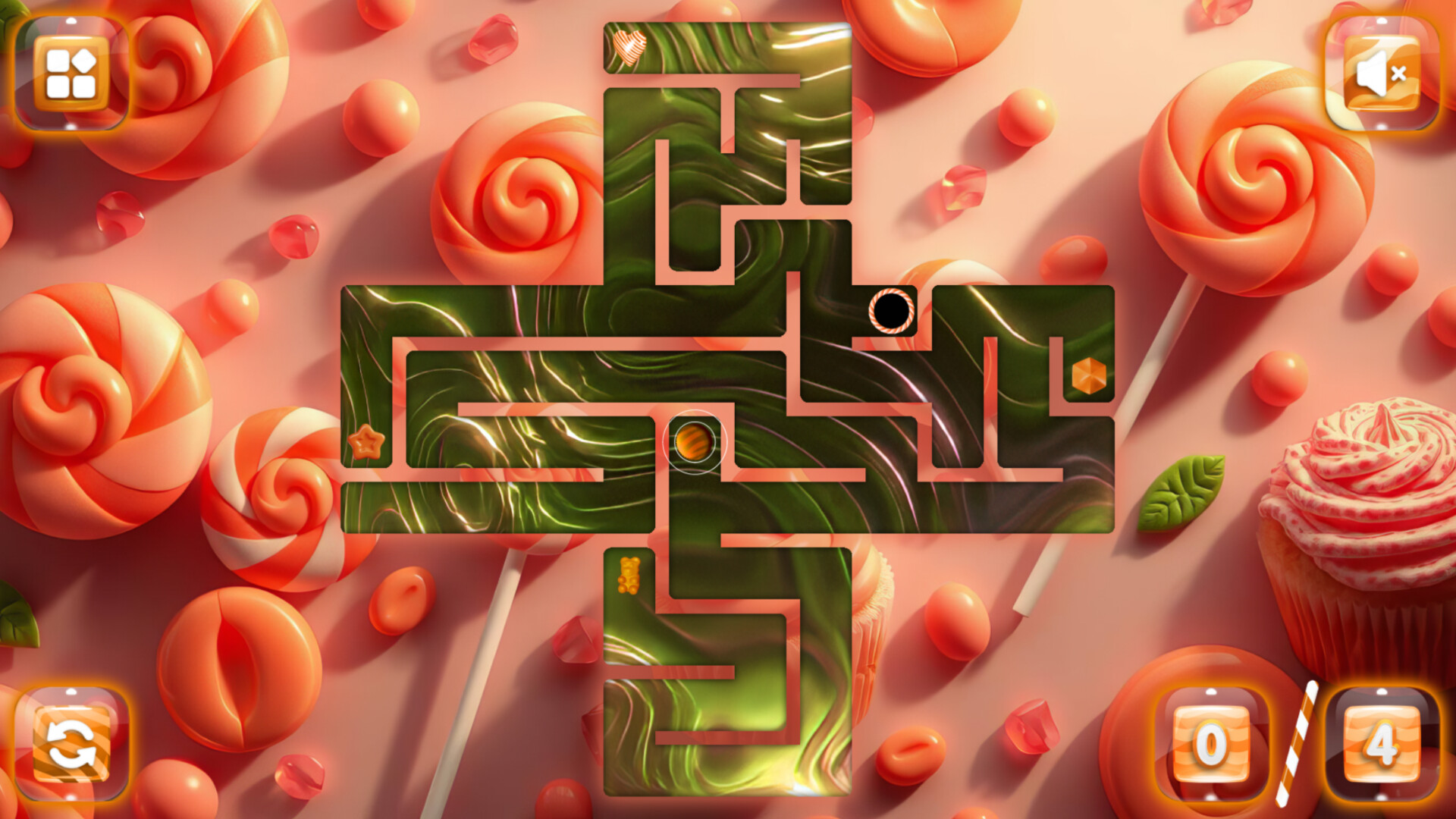 Sweetie Candy Maze: Coral Peach screenshot 1