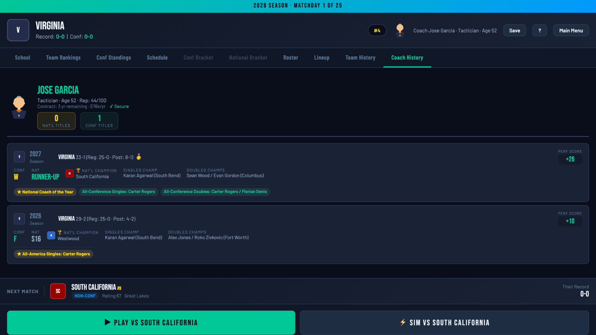 Swing Dynasty: College Tennis screenshot 18