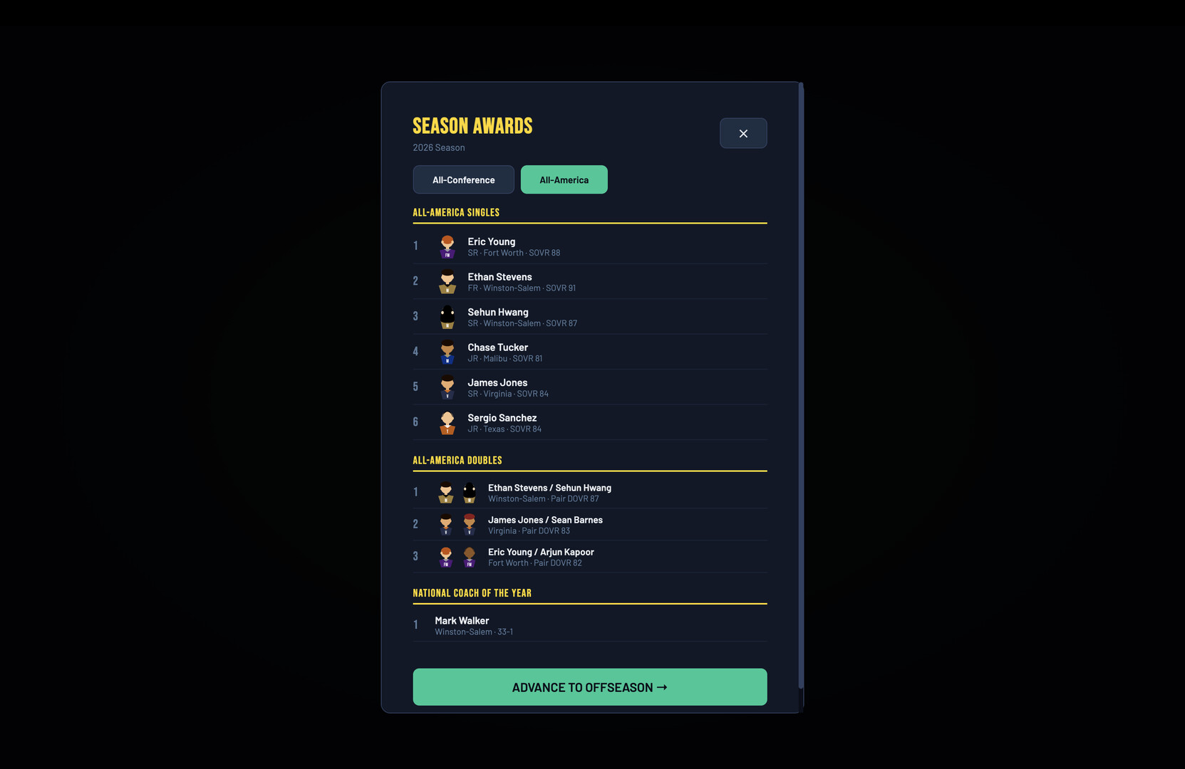 Swing Dynasty: College Tennis screenshot 16