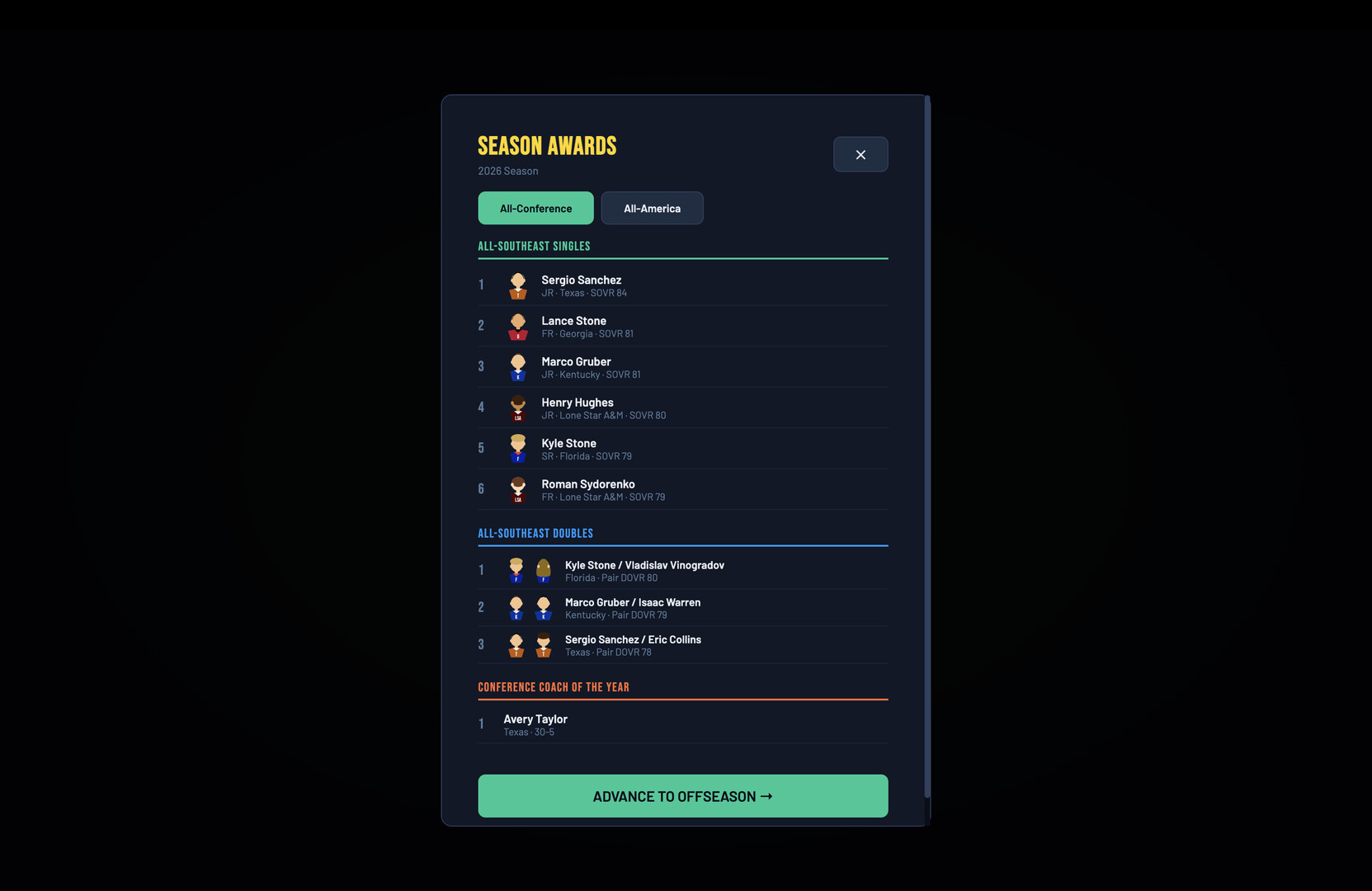 Swing Dynasty: College Tennis screenshot 15