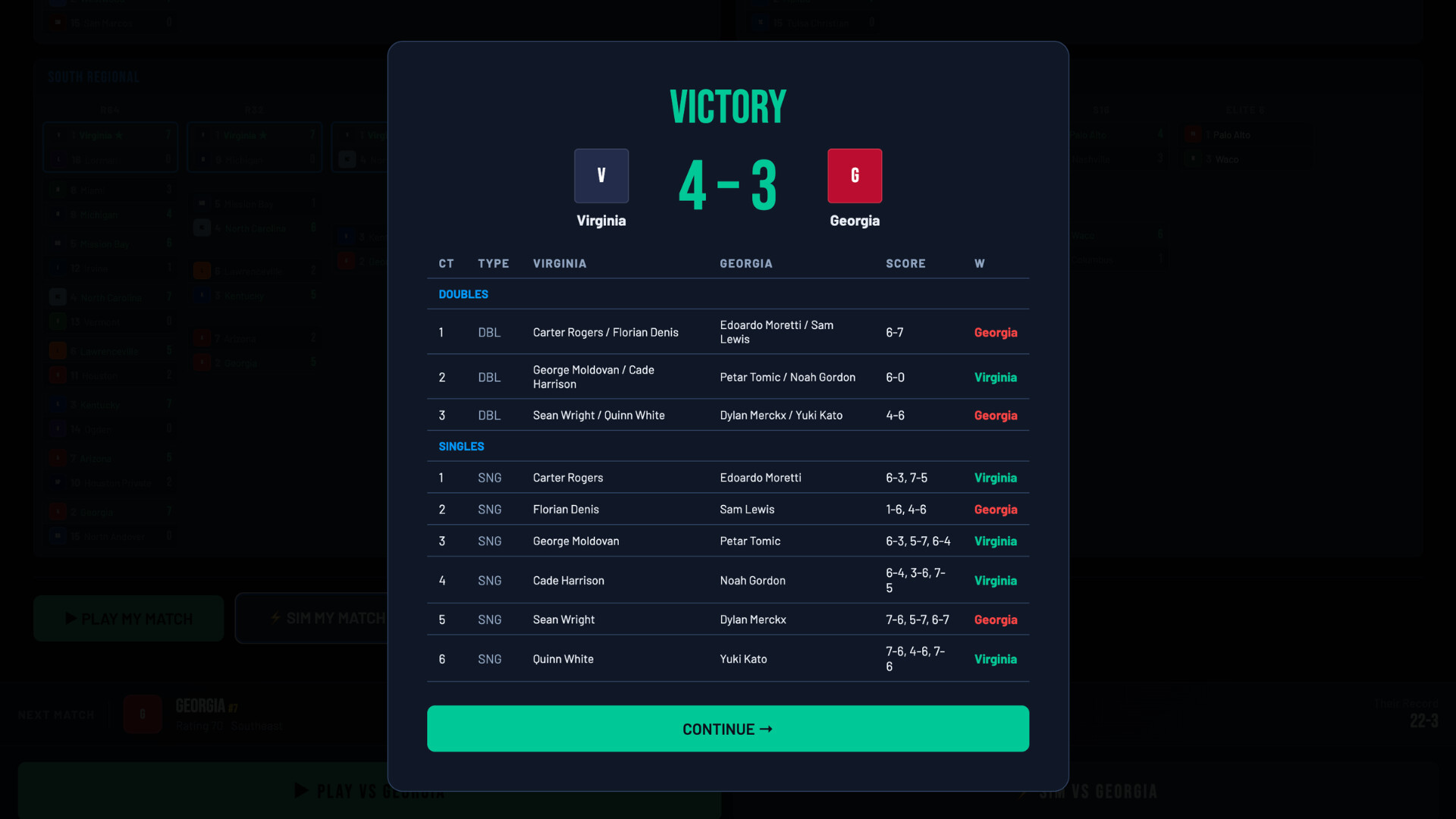 Swing Dynasty: College Tennis screenshot 20