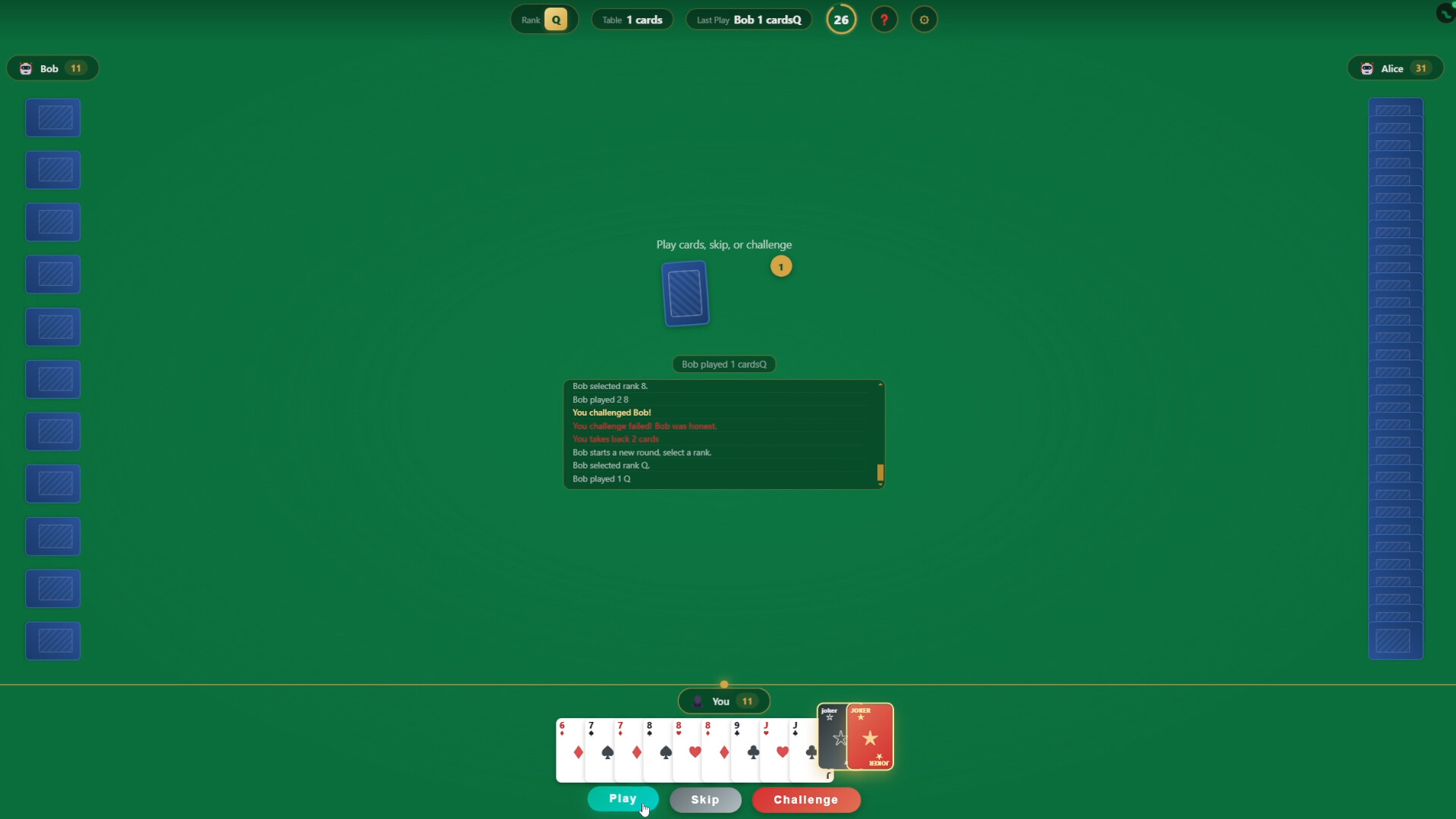 Bluff Card Game screenshot 2