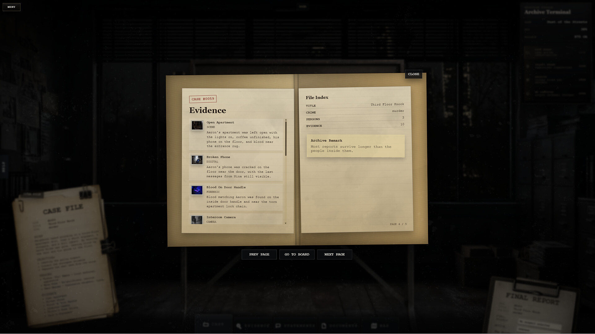 EVIDENCE screenshot 5