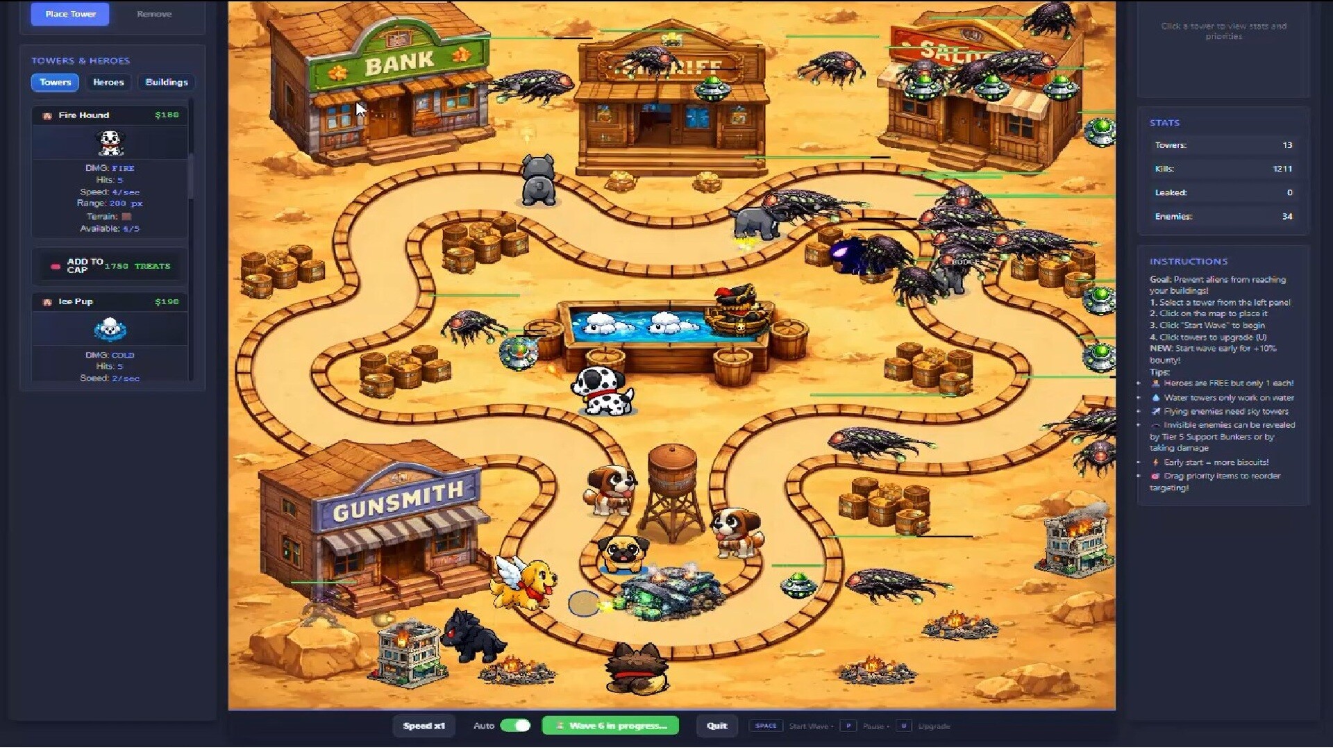 Rescue Dogs vs Aliens Tower Defense screenshot 4